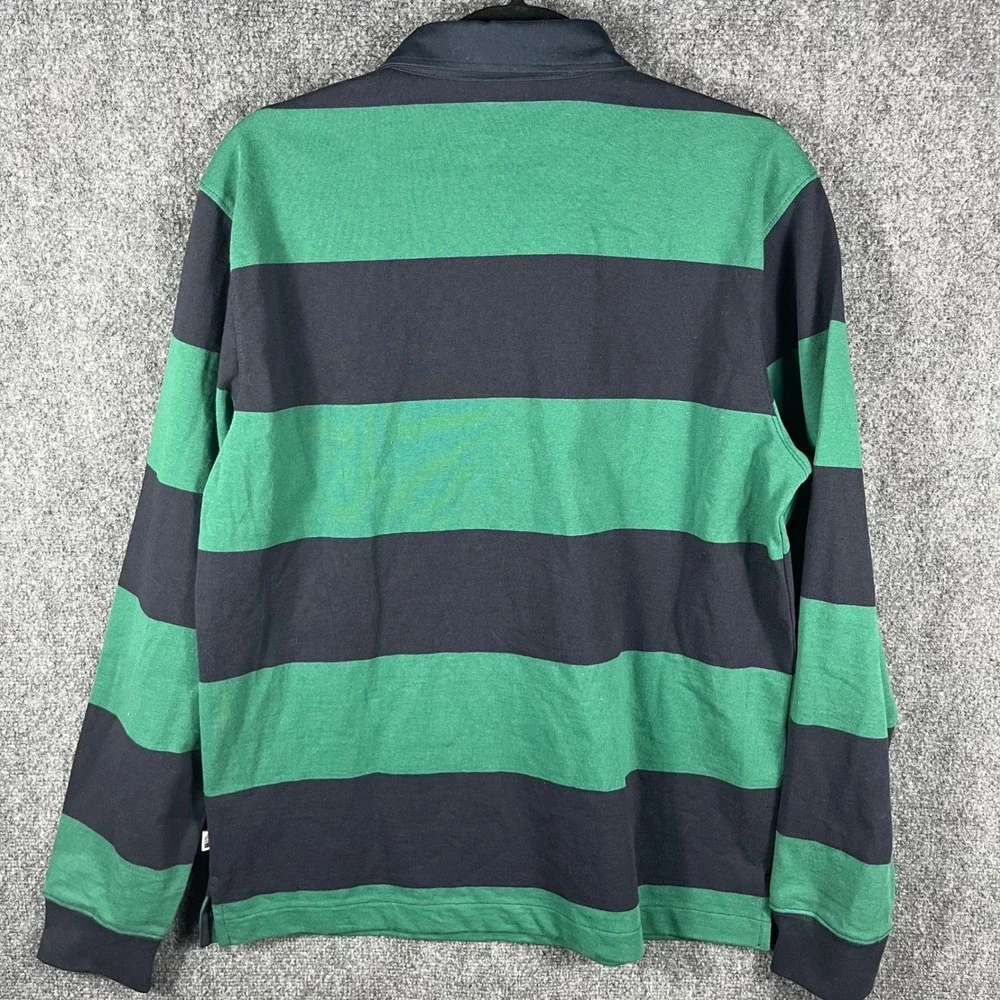 The North Face Berk Rugby Shirt Mens Size M Navy Green Striped NF0A4QPPSA4-M